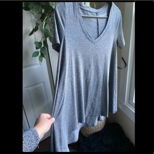 Grey draping flowy tee